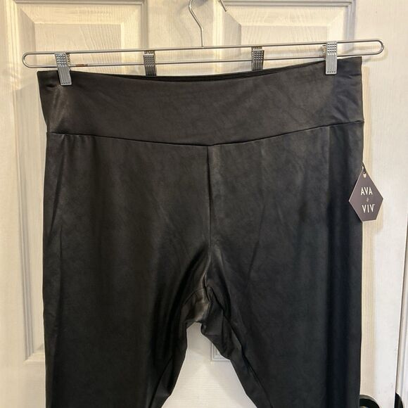 NWT Ava & Viv PLUS High Waisted Black Leggings Pants 2X 20W/22W Women’s New Tags - Picture 7 of 16